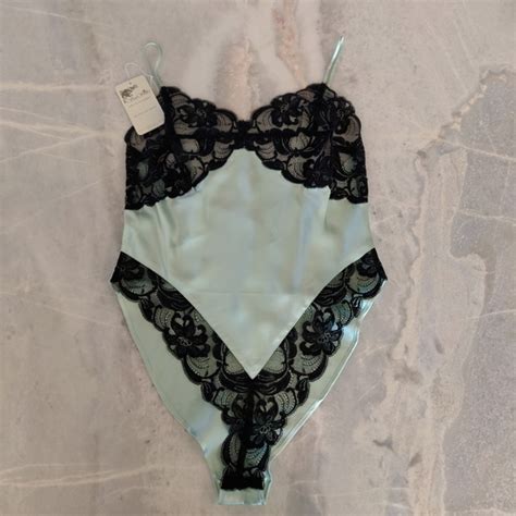 Soo Silks Intimates Sleepwear Nwt Silk Teddy Bodysuit Satin Mint Vintage Sexy Lingerie