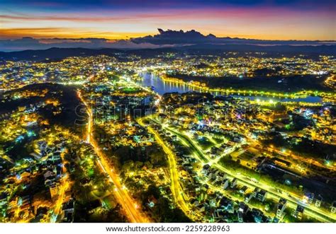 Aerial View Da Lat City Night Stock Photo 2259228963 | Shutterstock