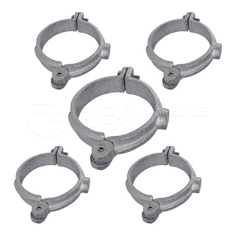 Highcraft Hinged Split Ring Pipe Hanger Galvanized Iron Clamp 5 Pack