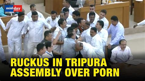 High Drama In Tripura Assembly Over Porn Mlas Suspended Youtube