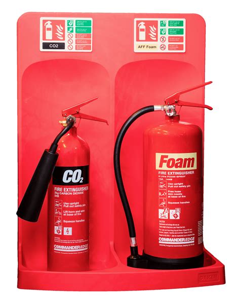 Commander Double Extinguisher Stand Red Keep Safe Solutions