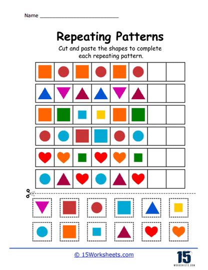 Repeating Shape Patterns Maths With Mum Worksheets Library