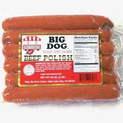 Art's Carts Big Dog Beef Polish Hot - 3lbs - Sam's Club