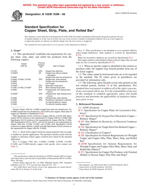 Astm B B M Standard Specification For Copper Sheet Strip