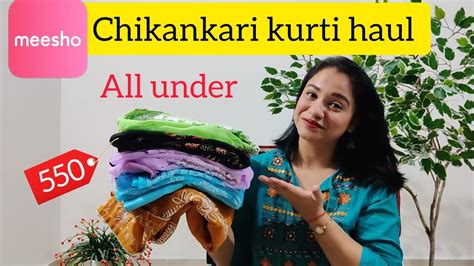 Meesho On Budget Latest Chikankari Kurti Haul All Under