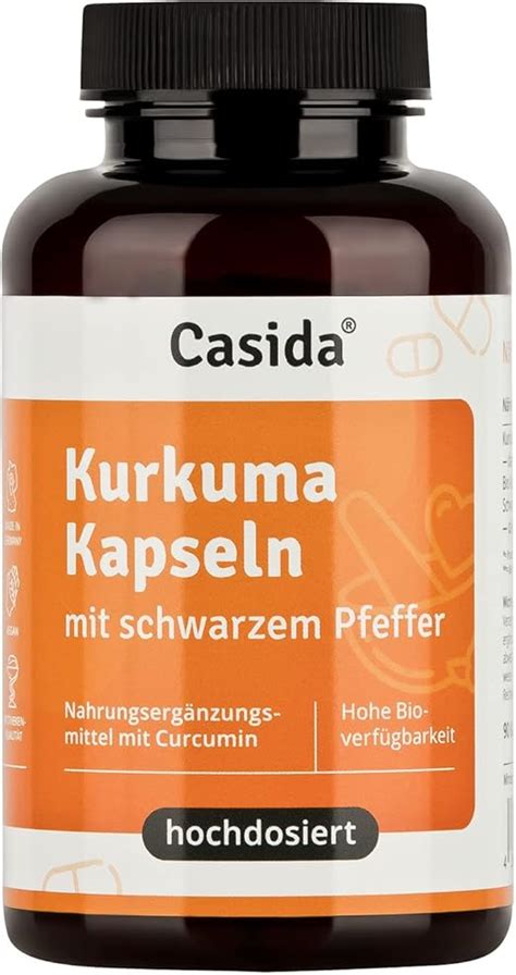 Casida Bio Kurkuma Kapseln Pfeffer Curcumin Hochdosiert 95 Igen