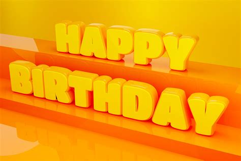 3d Rendering Happy Birthday 3d Text For Greeting Cards And Poster Co