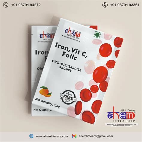 Oro Soluble Oro Dispersible Iron Sachet Mouth Dissolving Hemoglobin