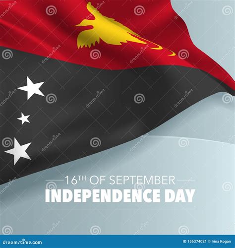 Papua New Guinea Happy Independence Day Greeting Card Banner Vector