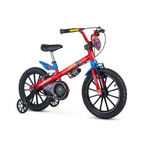 Fotos De Bicicleta Aro 16 - Bicicleta Aro 16 Spider-man Verm/azul Nathor 82473