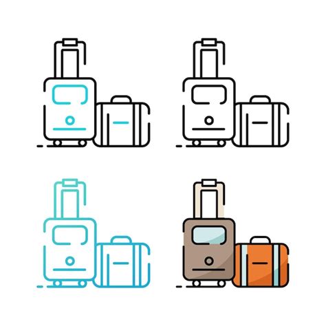 Premium Vector Travel Bag Icon Design In Four Variation Color