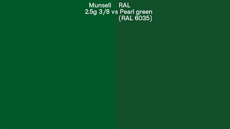 Munsell 25g 38 Vs Ral Pearl Green Ral 6035 Side By Side Comparison