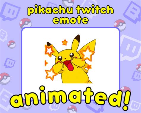 Pikachu Emotes Pikachu Twitch Emotes Animated Pikachu Emote Etsy