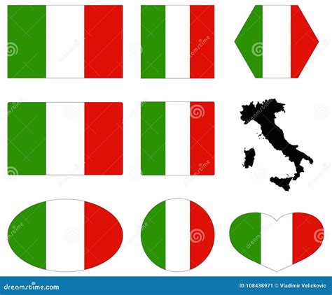 Drapeau De L'Italie Et Carte - Pays En Europe Illustration de Vecteur ...