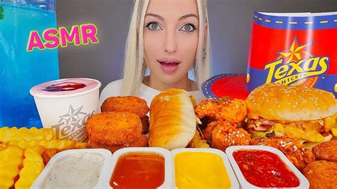 Asmr Eating Texas Chicken Burger Nuggets Fries Spicy Chicken 바삭한