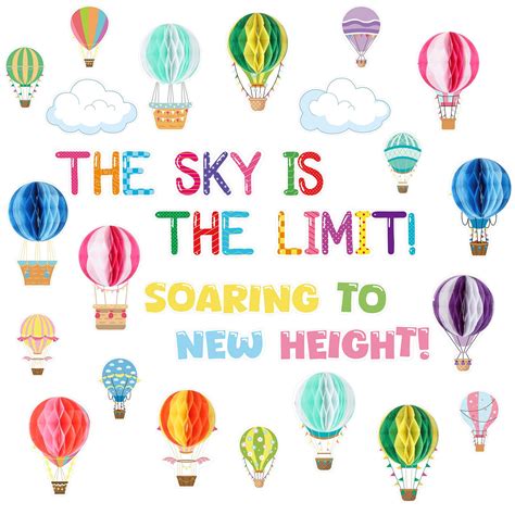 D Hot Air Balloon Bulletin Board Decor School Classroom Bulletin Board Decorations Balloon