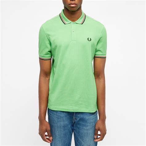 Fred Perry Slim Fit Twin Tipped Polo Modern Green End Gb