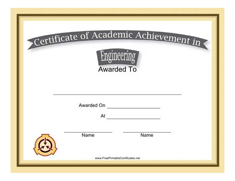 Engineering Certificate Free Printable