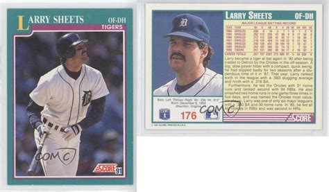 1991 Score #176 Larry Sheets Detroit Tigers Baseball Card | eBay
