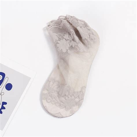 Купить Женские невидимые кружевные носки в стиле Лолиты, тонкие женские ...