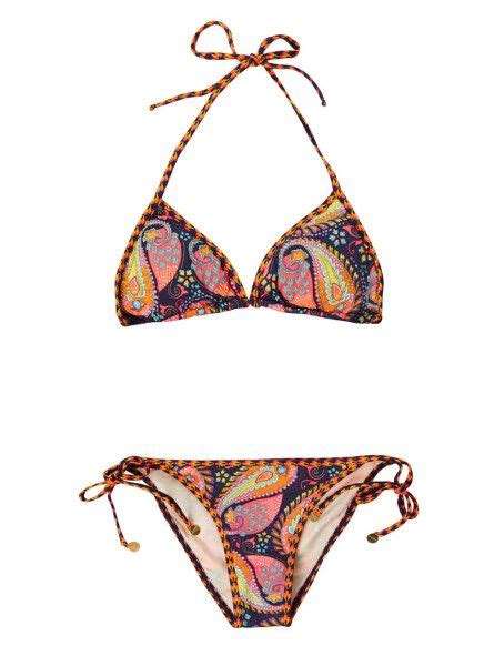 Ondademar Multicolor Embellished Paisley Print Bikini Bikinis Print