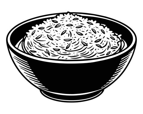 Rice food black and white line art drawing illustration 42719517 Vector Art at Vecteezy