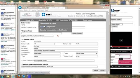 Como Realizar Una Factura Electr Nica En El Sat Youtube