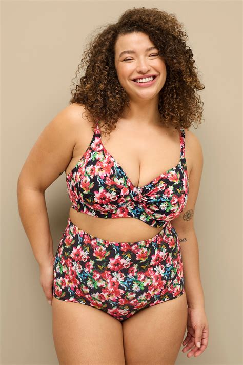 Ellos Alyson Maxi Bikini Vaaleanpunainen Musta Bikinihousut Ellos Fi