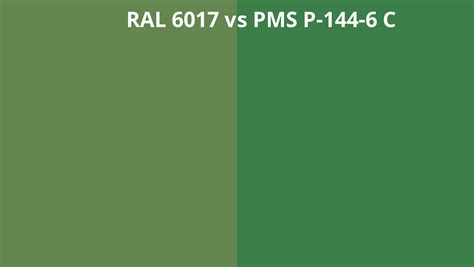 Ral 6017 Vs Pms P 144 6 C Ral Colour Chart Uk