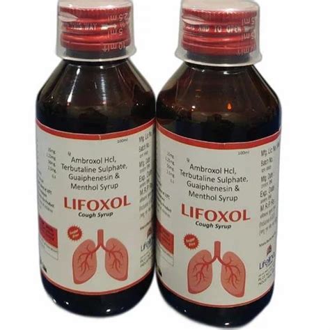 Ambroxol Hcl Terbutaline Sulphate Guaiphenesin Menthol Syrup 100 Ml At