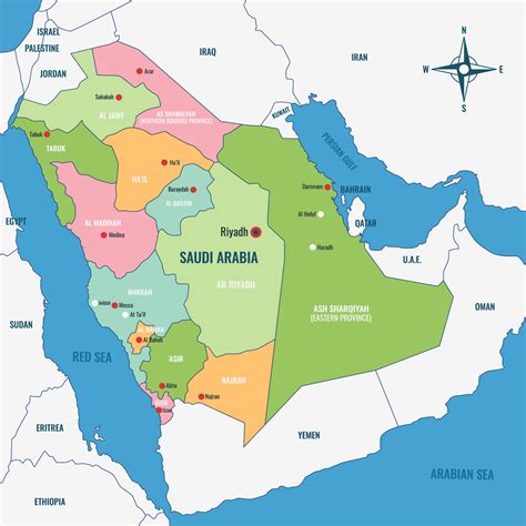 Country Map of Saudi Arabia 20581533 Vector Art at Vecteezy