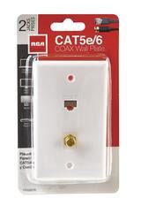 RCA White CAT5/6 Single Coaxial Wall Plate at Menards®