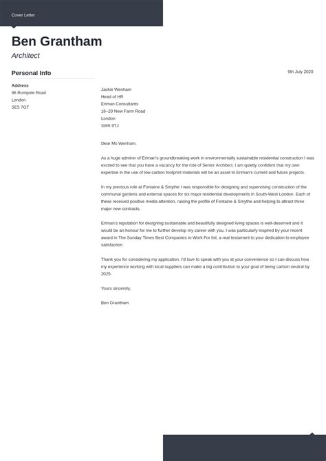 Architecture Cover Letter [examples And Writing Guide]