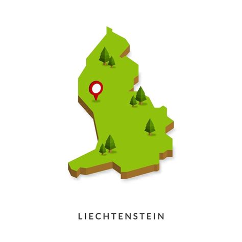 Premium Vector Isometric Map Of Liechtenstein Simple 3d Map Vector