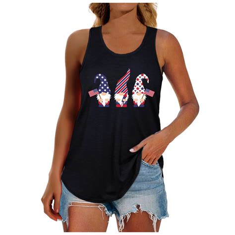 Jakanyq Tshirts Womens Summer Printed Racerback Tank Tops T Shirt