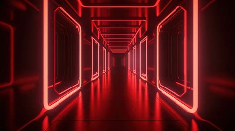 Underground An Futuristic Corridor With Red Neon Lights Backgrounds | PSD Free Download - Pikbest