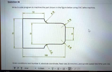 Solved Write A G Code Program To Machine The Part Shown In The Figure