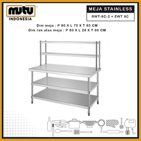 Working Table Meja Stainless Layer Rak Tambahan Meja Stainless