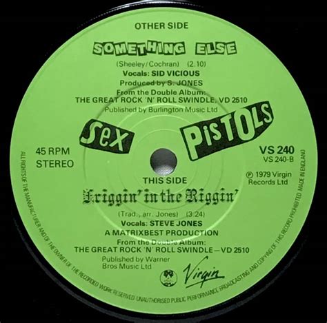 英7 SEX PISTOLS SOMETHING ELSE 1979 UK盤 7インチシングルレコード EP 45 THE GREAT ROCK N ROLL SWINDLE
