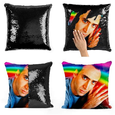 Nicolas Cage Rainbow Sequin Pillow | Nicolas Cage Sequin Pillows ...