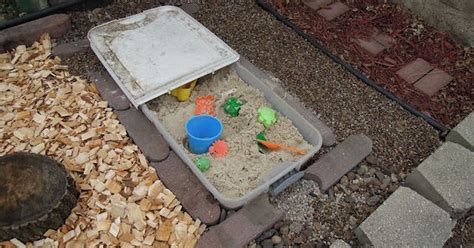 Long Flat Rubbermaid Container For A Sandboxsmall Water Play Area