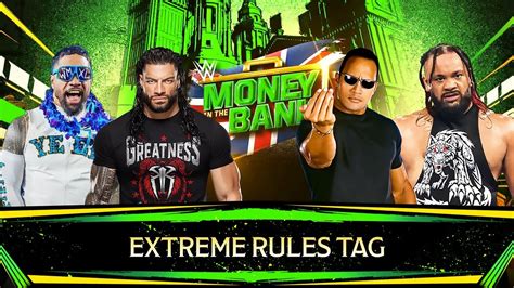 Roman Reigns Jey Uso Vs The Rock Jacob Fatu Extreme Rules Tag