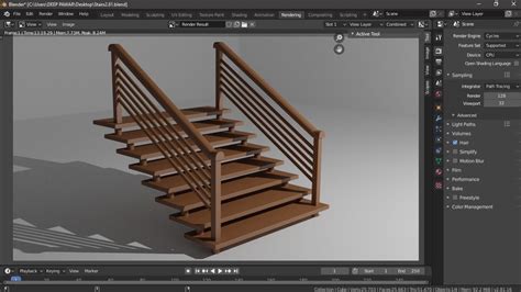 Wooden Stairs Modelling And Rendering In Blender Blender