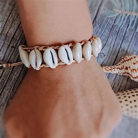 Seashell Bohemian Shell Bracelet Wax Rope Seashells Bracelet Beach