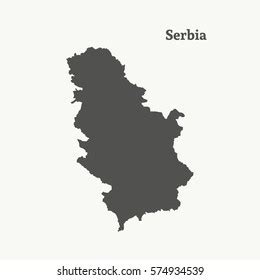 Outline Map Serbia Isolated Vector Illustration Stock Vector (Royalty ...