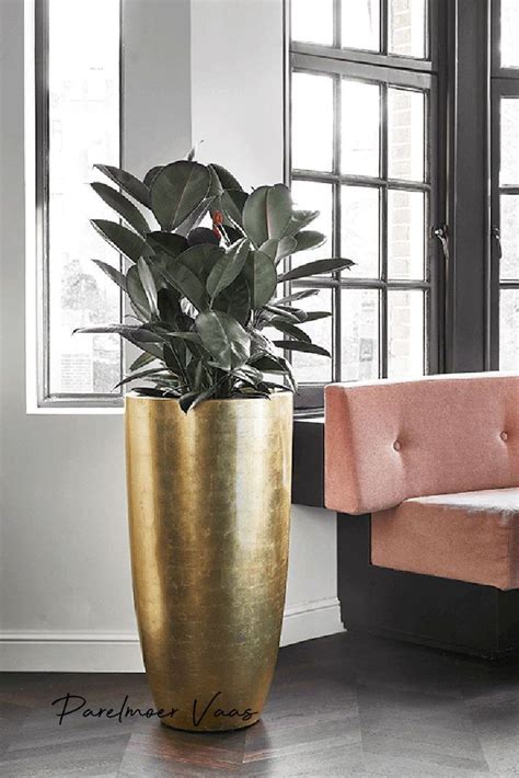 Hoge Vaas Grote Bloempot Goud Xl Luxe Interieur Woonkamer