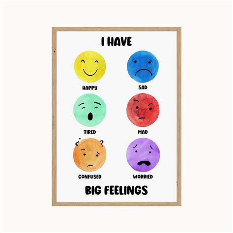 I Have Big Feelings, Homeschool Printables, Feelings Poster, Playroom ...