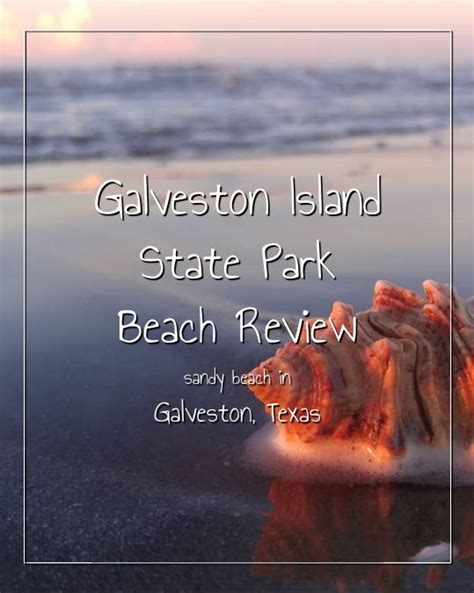 an image of a beach scene with the words, galveston island state park ...