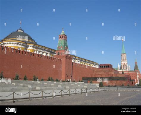 Moscow Red Square Kremlin Fortress With Palace Inside And Lenins