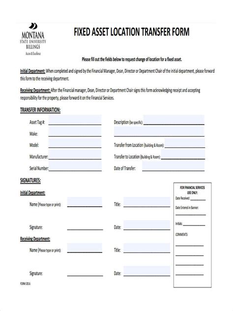 Free 9 Asset Transfer Forms In Pdf Ms Word Excel